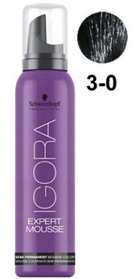 Тёмный коричневый натуральный - Schwarzkopf Igora Color Expert Mousse 3-0 100 мл