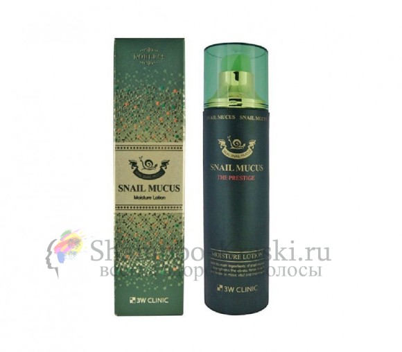 3W CLINIC Увлажняющий тонер для лица с улиточным муцином Sneil mukus moisture skin 150 мл