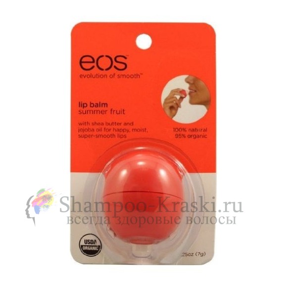 Бальзам для губ Летние фрукты (на картонной подложке) - EOS Lip balm Summer Fruit 7 мл