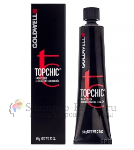 Стойкая профессиональная краска для волос - Goldwell Topchic Hair Color Coloration 4ВМ (Средне-коричневый матовый)
