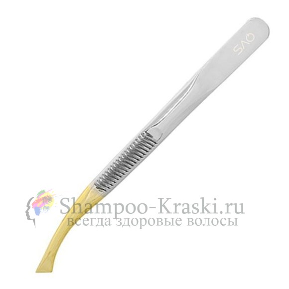 QVS Пинцет эргономичный со скошенными кончиками 1633 1шт.